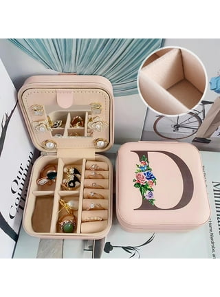 Jewelry Box, EEEkit Women Portable Travel Jewelry Organizer Box Makeup Cosmetic Case Storage Bag for Necklace Chain Bracelet Watch Earring Mirror