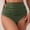 Green, variant on Women's High Waisted Ruched Tummy Control Bikini Bottoms Retro Full Coverage Swim Bottom Bathing Suit Shorts Quick Dry Stretchy Vintage Swimsuit Bottoms for Beach Pool Solid Colors