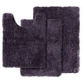 thumbnail image 1 of Clara Clark Non Slip Shaggy Bath Rug Set - 3 Piece Set, Small/Large/Contour - Eggplant, 1 of 4