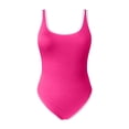 thumbnail image 4 of Huesdet Women Athletic One Piece Swimsuits Sporty Racerback Bathing Suits Full Coverage Modest Swimwear[Hot Pink,S], 4 of 5