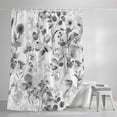 thumbnail image 3 of Spring Summer Black Flowers Shower Curtain, Eucalyptus Leaves Plants Waterproof Shower Curtain Set with 12 Hooks Lightweight Bath Curtains Fabric Bathroom Decor 72x84 Inches, 3 of 9
