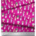 thumbnail image 3 of Soimoi Tissu en Poly Georgette Rose Imprimé Cactus et Feuilles, Largeur 42 Pouces, 3 of 3