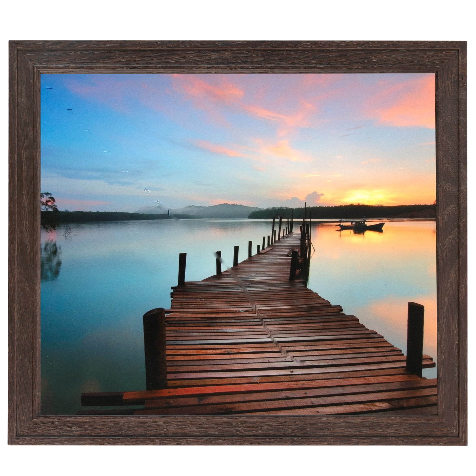 ArtToFrames 18x24 Inch Walnut Picture Frame, This Brown Wood Poster Frame is Great for Your Art or Photos, Comes with 060 Plexi Glass (4106)