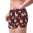 thumbnail image 2 of Pofeuu Plaid Reindeer Snowflakes Print Men’s Boxer Briefs, Moisture-Wicking Underwear, Regular,Trunk-X-Large, 2 of 5