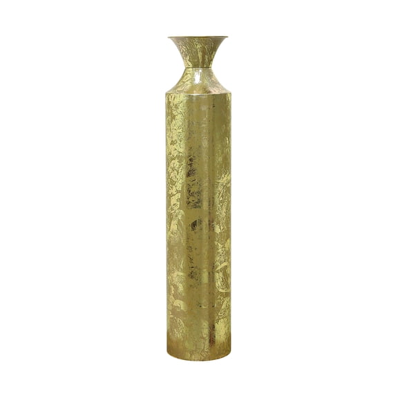 Hosley 27.25 inch High, Decorative Gold Metal High Floor Vase