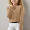 thumbnail image 1 of MKOSPLRT V Neck Sweaters for kid Long Sleeve Lounge Knit Pullover Basic Solid Color Sweaters Soft Spring Sweaters Comzy Sweaters, 1 of 6