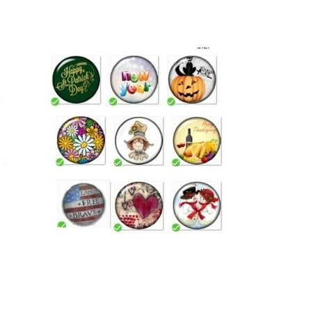 Christmas Pudding Charms Snap Button 18mm 9 Holiday Charm Collection Collection Christmas Hallloween Thanksgiving ()