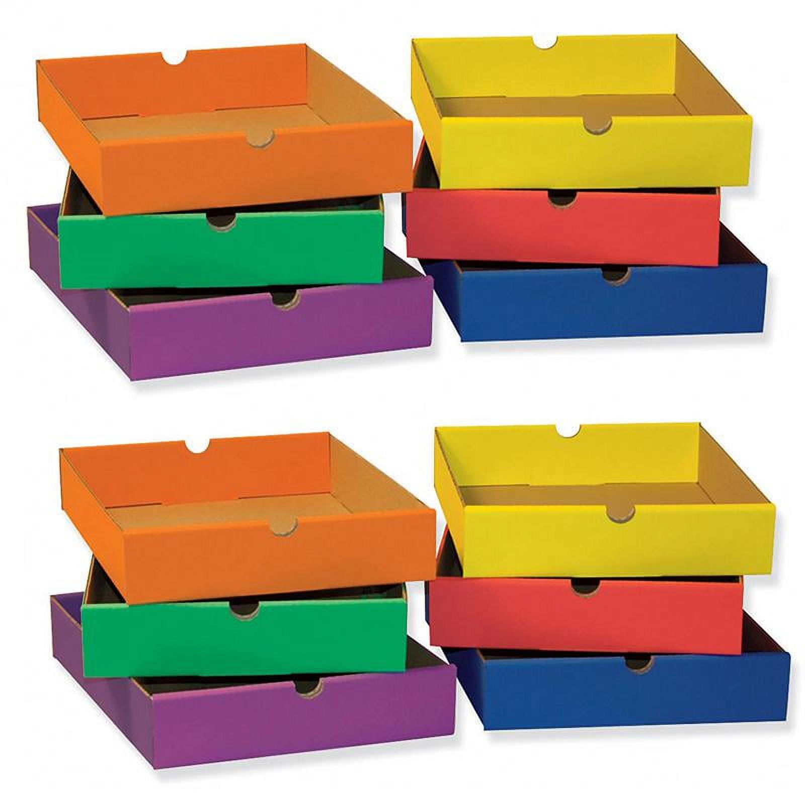 Classroom Keepers Drawers for 6-Shelf Organizer, 6 Assorted Colors, 2-1/2"H x 10-1/4"W x 13-1/4"D, 6 Drawers Per Set, 2 Sets