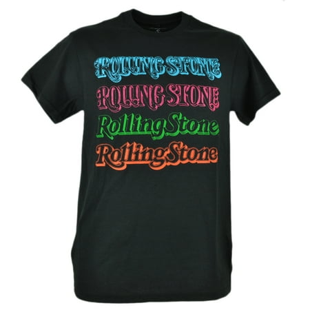 Rolling Stone Color Repeat Tshirt Black Famous Music Magazine Graphic Tee