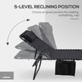 thumbnail image 5 of Outsunny 2-Piece Folding Chaise Lounge, Reclining Tanning Chairs, Black, 5 of 9