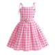 thumbnail image 3 of Disfraz de Barbi de película para niñas, vestido rosa a cuadros, ropa de fiesta para Halloween, Carnaval, 3 a 10 años, 2023, 3 of 4
