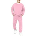 thumbnail image 4 of Blekii Childrens Unisex Sweatshirt Sweatpants Set, Children's Unisex Sweatshirt & Sweatpants Set, Solid Color Two Piece for Boys Girls, Casual Play Wear for Fall Winter Solid Color Two Piece, 4 of 6