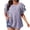 Purple, variant on Zpanxa Plus Size Floral Top Womens Short Sleeve Raglan Sleeve Tee Breathable Double Layer Crewneck Casual Loose Fit Everyday Versatile T-Shirt