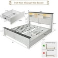 thumbnail image 4 of EnHomee Full Size Bed Frame with Headboard and 4 Drawers Bed Frame Full Bed Frame with LED Lights & 2-Tier Storage Shelf & Charging Station NO Box Spring Needed, 4 of 7