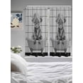 thumbnail image 3 of Grey Yak Bathroom Window Curtain, Bathtub Country Gray Vintage Art Light Filtering Coffee Kitchen Curtains, Bedroom Living Room Curtains 2 Panel 84"x63", 3 of 6