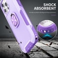 thumbnail image 4 of iPhone 11 Pro Max Case,Dteck Shockproof Rubber 3-Layer Protection Hybrid Armor Ring Holder Kickstand Cover for iPhone 11 Pro Max,Purple, 4 of 6