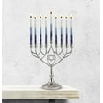 thumbnail image 6 of Zion Judaica 9" Silver Plated Traditional Classic Geometric Hanukkah Menorah, 6 of 7
