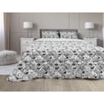 thumbnail image 1 of Black and White Comforter & Sham Bedding Set, Punk Teenage Pattern Cassette Keyboard Ghost Heart and Boombox Doodle, 3 pcs Duvet Set Microfiber Filling Quilt, 5 Sizes, White and Black, by Ambesonne, 1 of 4