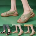 thumbnail image 2 of Orthopedic Sandals for Women OPen Toe Rhinestone Strap Breathable Arch Support Footbed Slingback Platform Walking Shoes Green Size 7.5, 2 of 7