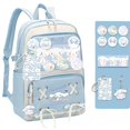 thumbnail image 1 of Mochila escolar ALORVE con bonitos dibujos animados de anime para niños (azul), 1 of 9