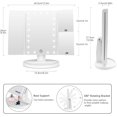thumbnail image 4 of Lighted Makeup Mirror Trifold Vanity Mirror with X/X/X Magnification Natural LED Nights and Touch Screen Batteries and USB Power Supply Adjustable Tabletop Cosmetic Mirror (, 4 of 7