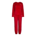 thumbnail image 2 of Joyspun Women’s and Women’s Plus Crew Neck Plush Pajama Set, Sizes XS-3XL, 2 of 4