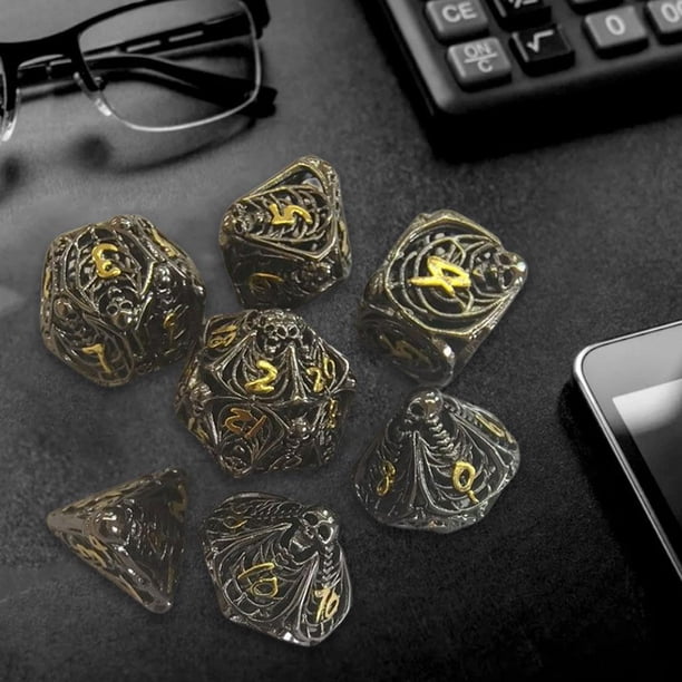 7x jeux de dés Sculptés en Jeu Enseignement Des Mathématiques Jeux Du MDN Dés Polyédriques Pour Le MDN RPG MTG Amateurs de Dés Jouet F Macarena Dados poliédricos huecos