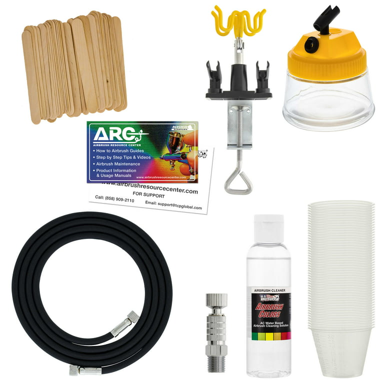 Dual Fan Air Storage Tank Compressor System with Airbrush 24 Color Set —  U.S. Art Supply
