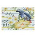thumbnail image 1 of Parrot Cutting Board, Tropic Pattern Bird Orchids and Hibiscus Flowers Hawaiian Jungle Style Image, Decorative Tempered Glass Cutting and Serving Board, Large Size, Multicolor, by Ambesonne, 1 of 1