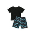 thumbnail image 3 of Suagox Boy's Two Piece Set, Children's Round Neck Lettering Short Sleeve Shirt Printed Shorts for 0-24 Months and 2-3 Years Old  Kids, 3 of 8