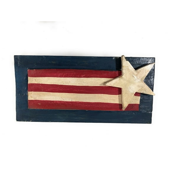 Wooden U.S.A Flag Hanging Sign 16" - Americana Decor | #dpt532140