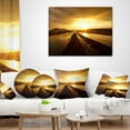 thumbnail image 3 of Designart Wet After Rain Road at Sunset - Landscape Printed Throw Pillow - 16x16, 3 of 4