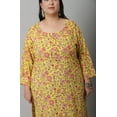 thumbnail image 5 of Rajnandini Women's Pure Cambric Cotton Kalamkari Floral Print Kurti (JOPLJPR69AX-3XL_Yellow_3XL), 5 of 5