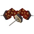 thumbnail image 3 of IBA Indianbeautifulart Boutons Gravés Rouges 10 Pcs Meubles Boutons en Bois Festonné Tiroir Rustique, 3 of 3