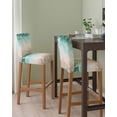 thumbnail image 2 of Green Ombre Coastal Bar Stool Covers Set of 6, Sea Nautical Summer Beach Starfish Coral Stretch Bar Chair Covers with Backs, Removable Pub Counter Height Chair Cover for Kitchen Dining Room Cafe, 2 of 7