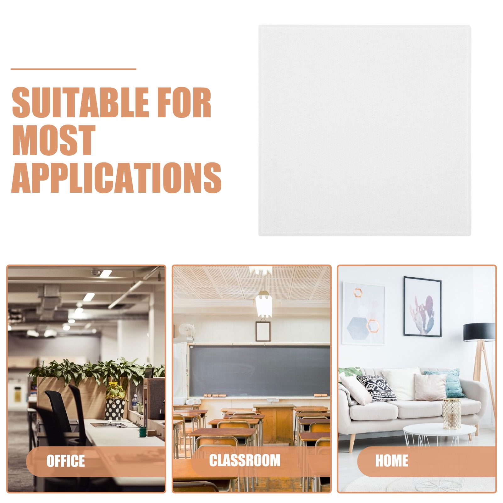 PartyKindom 6Pcs Felt Bulletin Boards White for Photo Display Message Board Wall Hanging with Acoustic Panels