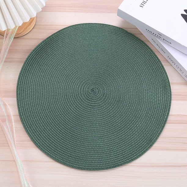 Posavasos redondo de polipropileno tejido para mesa de comedor, con aislamiento térmico, tejido simple, retro, ligero y lujoso