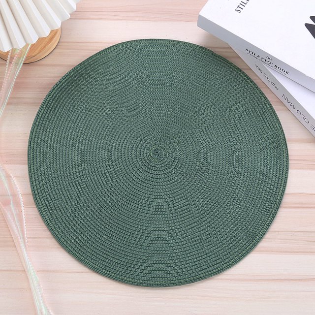 Posavasos redondo de polipropileno tejido para mesa de comedor, con aislamiento térmico, tejido simple, retro, ligero y lujoso