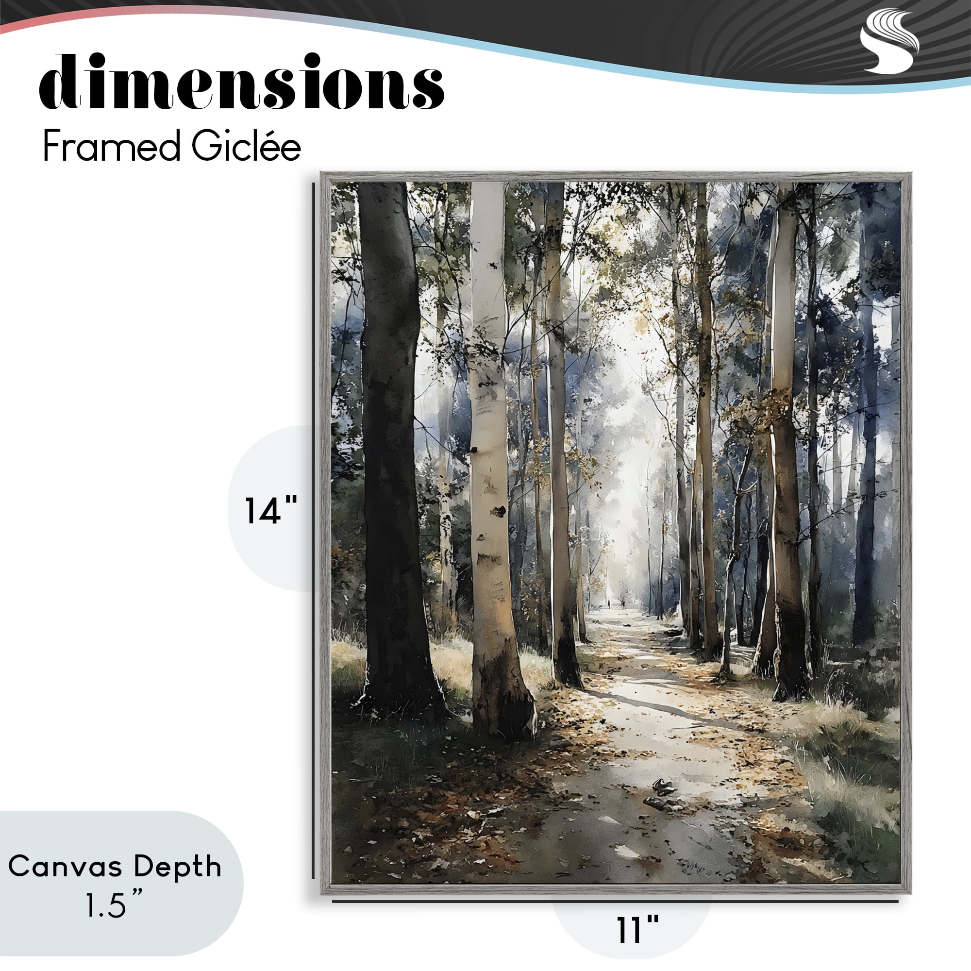 Stupell Industries Path in Autumn Light Gray Framed Giclee Art, design by Franklyn Gregory