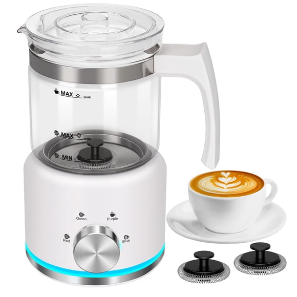 VIPDIGI Milk Frother, 16.9 OZ Milk Frother and Steamer, 4 in 1 Electric Milk Frother Dishwasher Safe Durable Silent Frother for Coffee Hot and Cold F
