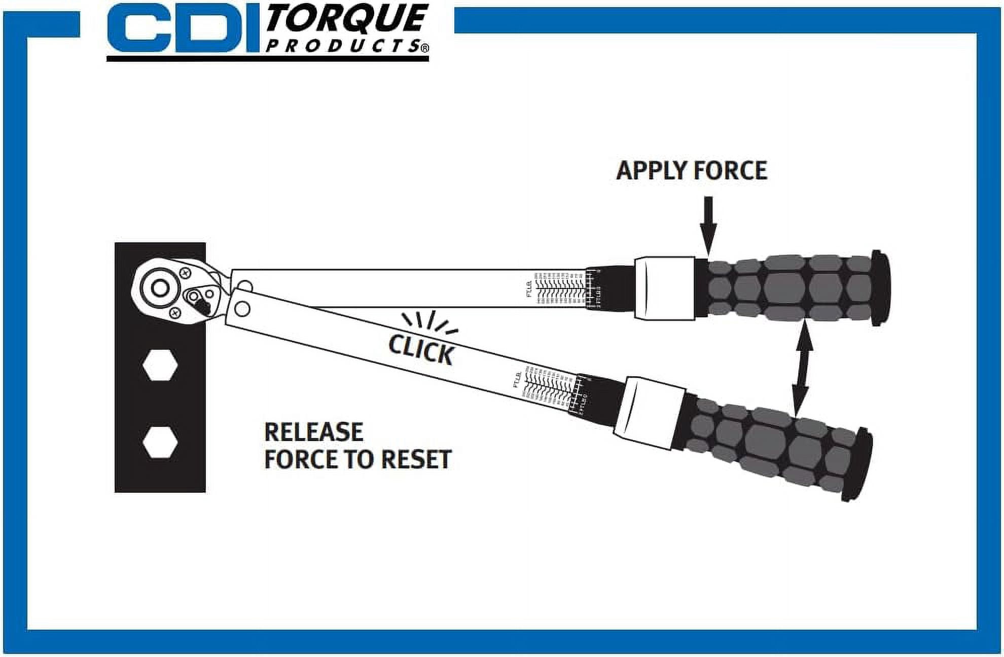 CDI Torque Products 2002MRMH 3/8-Inch Drive Metal Handle Click Type Torque Wrench, Torque Range 30 to 200-Inc