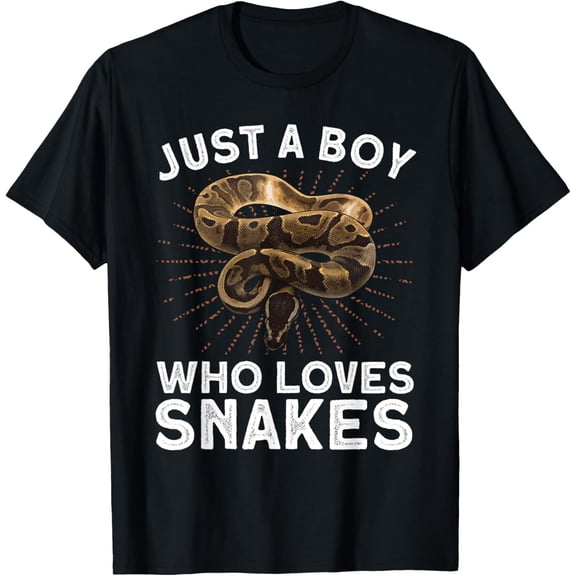 Funny Snake Art For Boys Kids Men Reptile Animal Snake Lover T-Shirt
