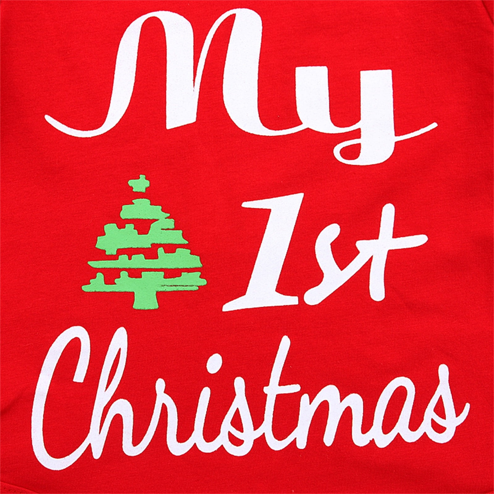 Otqutp Baby Boys Girls Pajamas Christmas Letter Long Sleeve Romper Deer Pants Hat Outfits Clothes Set Loungewear Sleepwear for 0 to 18 Months