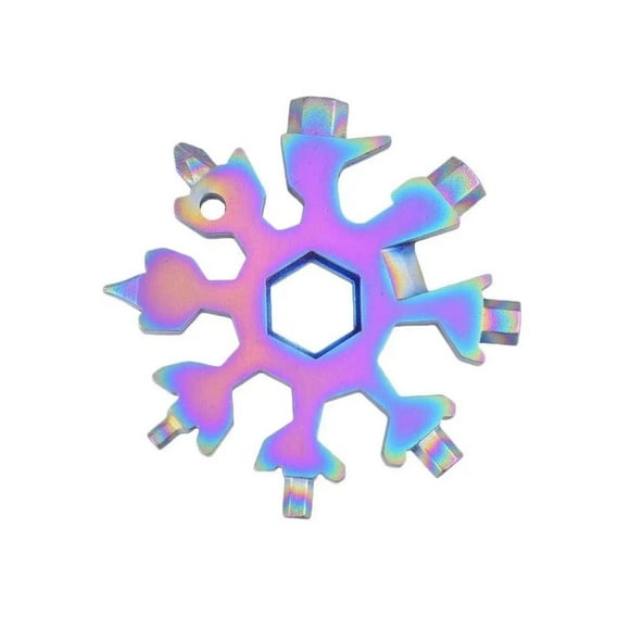 Outil multifonction pour flocon de neige 18 en 1 Outil Tout Puissant - Tournevis en Forme de Flocon de Neige/Ouvre-Bouteille/Porte-clé! (Couleur)