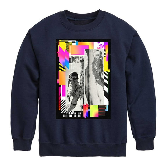 MTV Moon Person - Geo Collage - Toddler And Youth Crewneck Fleece Sweatshirt