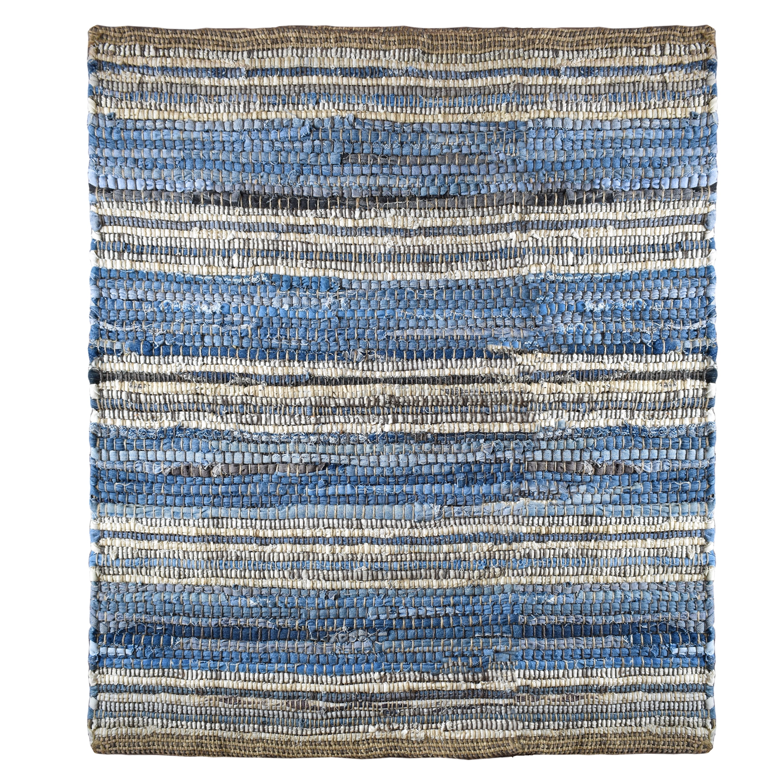 Fabstyles Handmade Recycled Denim Indigo Area Rug