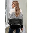thumbnail image 1 of ABPHQTO Suéter tipo jersey de punto con bloques de color negro para mujer, 1 of 5