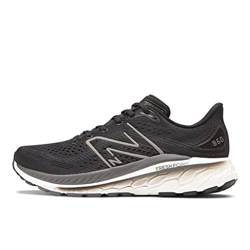 New Balance Men's Fresh Foam 860 V13 Running Shoe, Black/White, 9 X-Wide