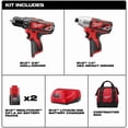 thumbnail image 2 of Milwaukee M12 12V Cordless Power Tool Combo Kit 1.5Ah, 2 Pack, 2 of 4