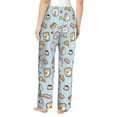 thumbnail image 3 of Picia Rabbit Burger Coffee Womens Soft Woven Cotton Elastic Waistband Sleep Pajama Pant Lounge Sleep Pant With Pockets And Drawstring-Small, 3 of 9